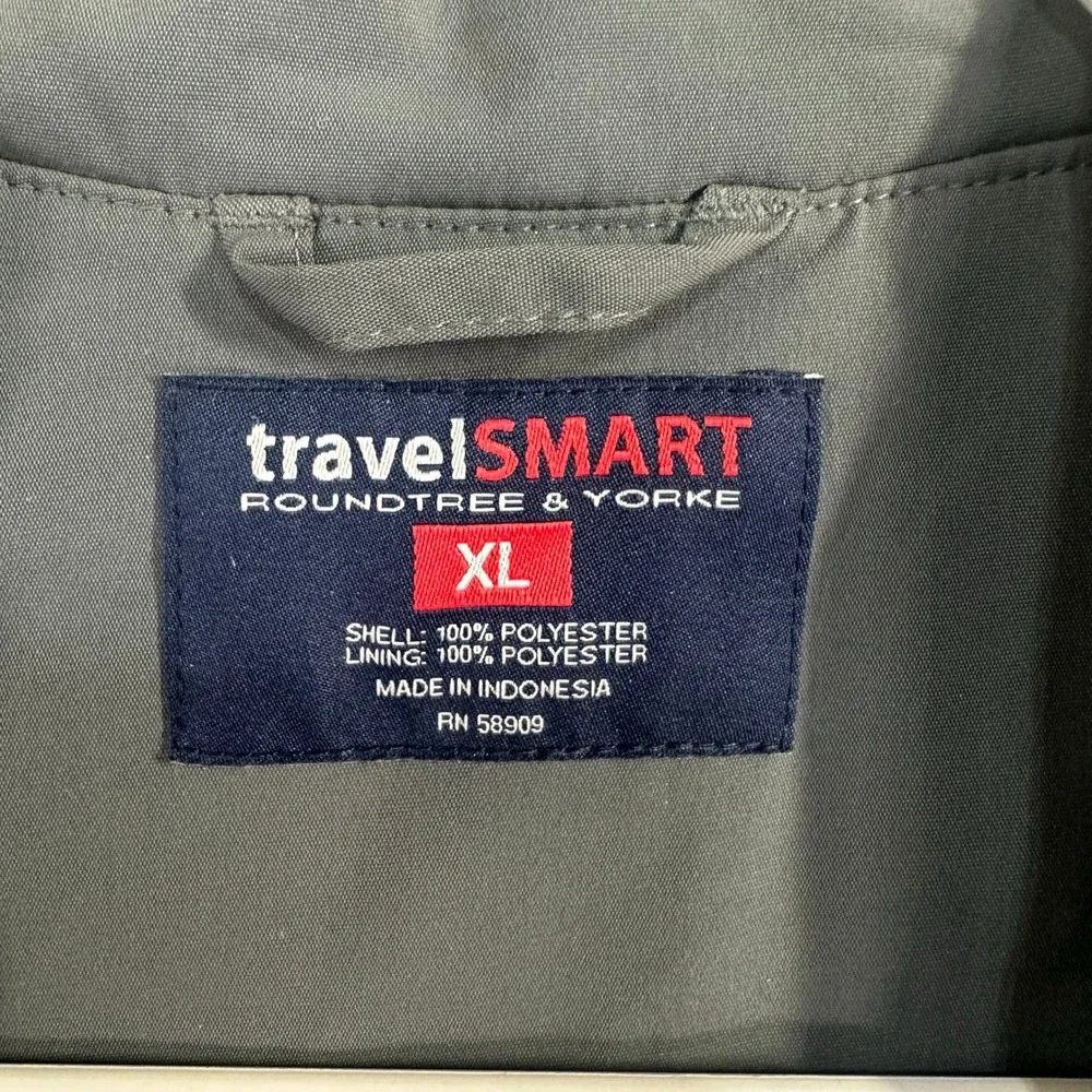 Roundtree & Yorke‎ TravelSmart Utility Vest Mens XL Gray Multi-Pocket Full Zip